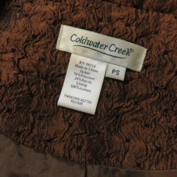 Coldwater Creek Petite Small Dress Jacket / Brown - Picture 5 of 5